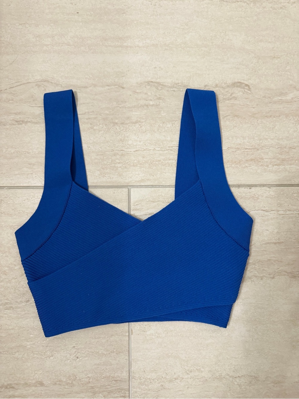 Aritzia Royal Blue Ribbed Crop Top
